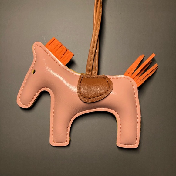Oksiss Accessories - Vegan Leather Horse Bag Charm (Peach & Orange)